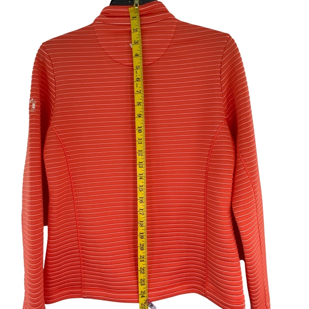 Peter Millar Crown Sport Womens Med Coral Striped Wicking Full Zip Golf Jacket - Picture 2 of 7